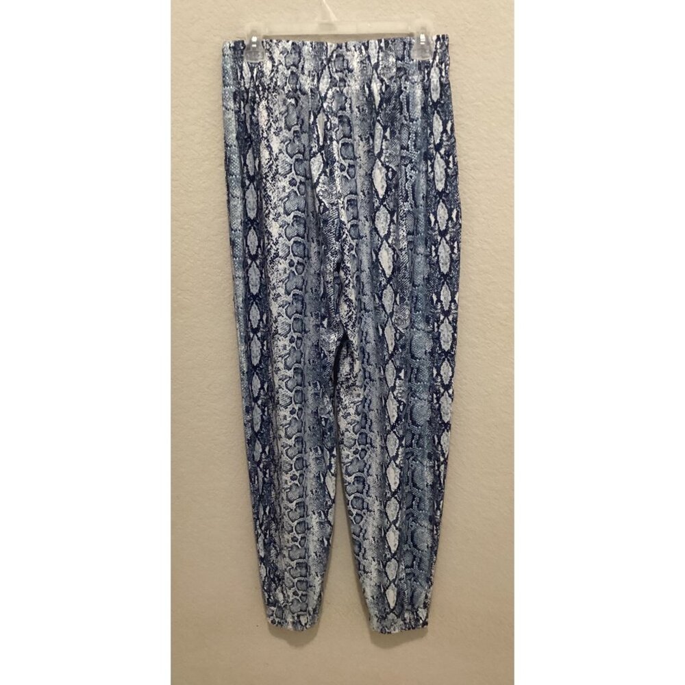 Raskol Blue & White Snake Print Joggers Size Medium